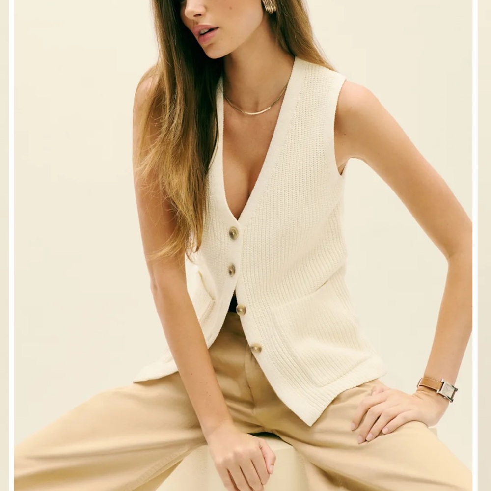 Reformation Faye Cotton Sweater Vest